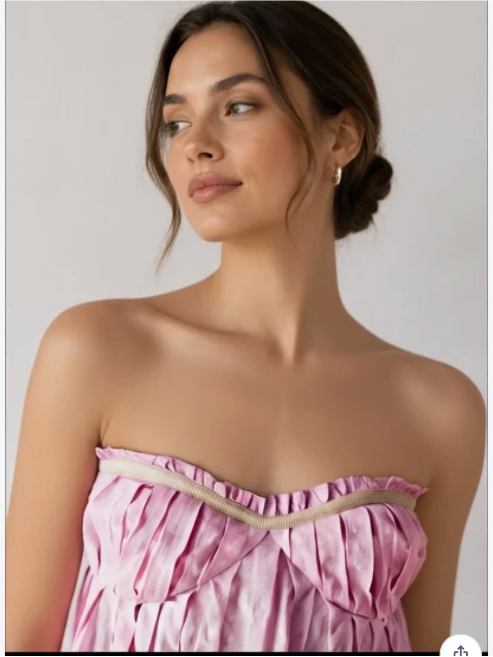 NWT Free People Strapless Pink Ruffle Pleated Dress